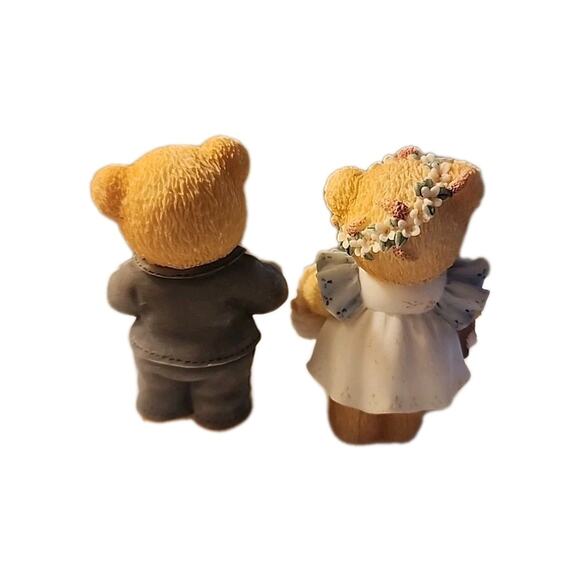 1998 Enesco CHERISHED TEDDIES Flower Girl and Ring Bearer Wedding Bears 2 1/2" - Picture 2 of 7